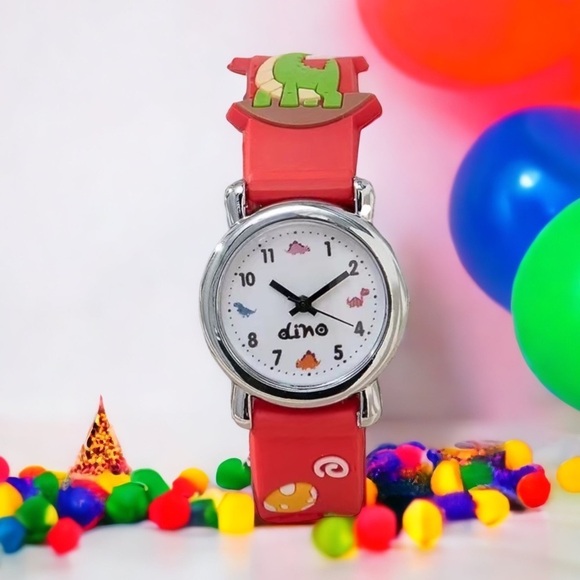 Watch Dinosaur Dino Youth Quartz Silicone Colorful Buckle Band Analog - Picture 3 of 16